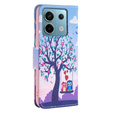 Klopové pouzdro pro Xiaomi Redmi Note 13 Pro 5G, Wallet, Owls & Tree