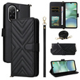 Flipové pouzdro pro Xiaomi Redmi A5, Crossbody Leather Wallet, černé