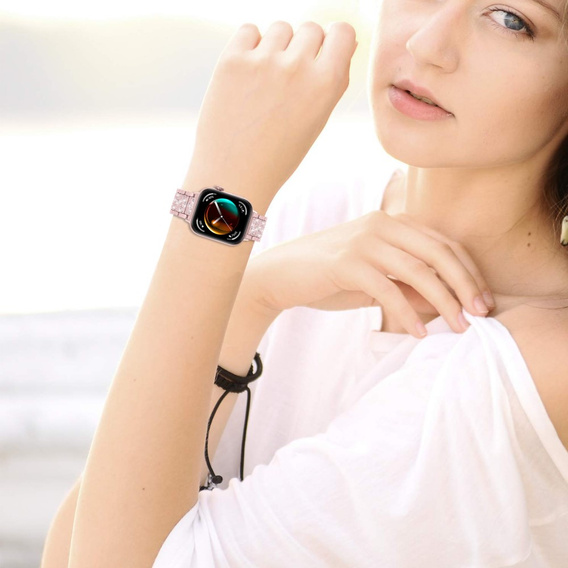 Diamantový náramek pro Xiaomi Smart Band 8 Pro, růžový
