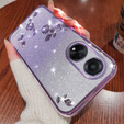Pouzdro pro Oppo A78 4G, Glitter Flower, fialové