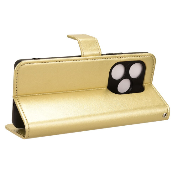 Klopové pouzdro pro Realme GT 6 / 6T, Crazy Horse Wallet, zlaté