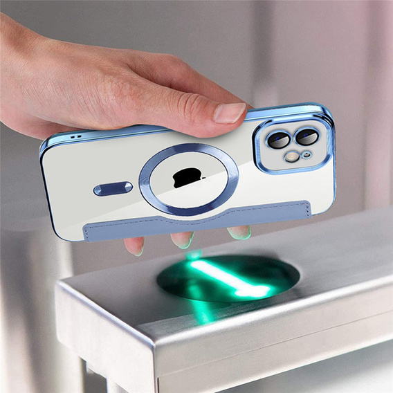 Klopové pouzdro pro iPhone 11, RFID Wallet MagSafe CamShield, modré