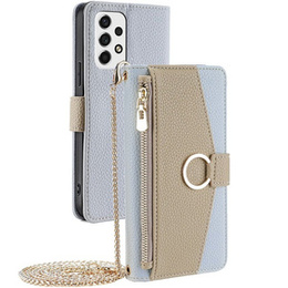 Flipové pouzdro Wallet Zipper Pocket pro Samsung Galaxy A53 5G, Wallet Zipper Pocket, se zrcátkem, modré