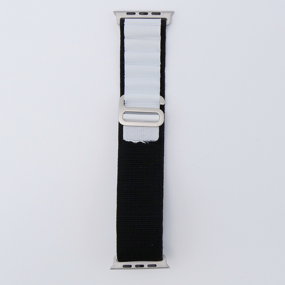 Nylonový řemínek pro Apple Watch 1/2/3/4/5/6/7/8/SE/ULTRA 42/44/45/49 mm, černý / bílý