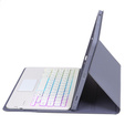 Pouzdro s podsvícenou bluetooth touchpad klávesnicí pro iPad 10.9" 2022 (10 gen.), fialové