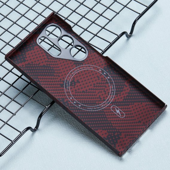 Pouzdro pro Samsung Galaxy S24 Ultra, Aramid Fiber MagSafe, červené