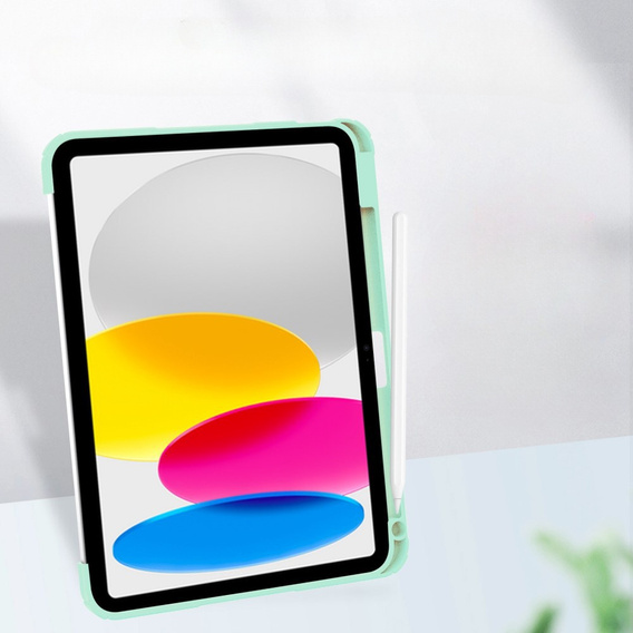 Pouzdro pro iPad 10.9 2022 10 Gen, Smartcase Hybrid, se slotem na stylus, zelené