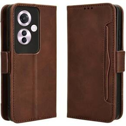 Klopové pouzdro pro Oppo Reno 11F 5G, Card Slot, hnědé