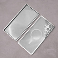 Magnetické pouzdro Dual Glass MagSafe pro Samsung Galaxy S23 Ultra, stříbrné