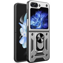 Pancéřové pouzdro pro Samsung Galaxy Z Flip5 5G, Nox Case Ring, stříbrné