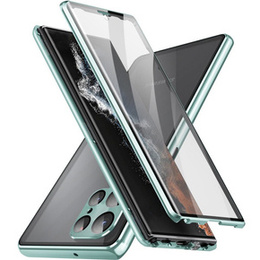 Pouzdro pro Samsung Galaxy S22 Ultra, Magnetic Dual Glass, zelené