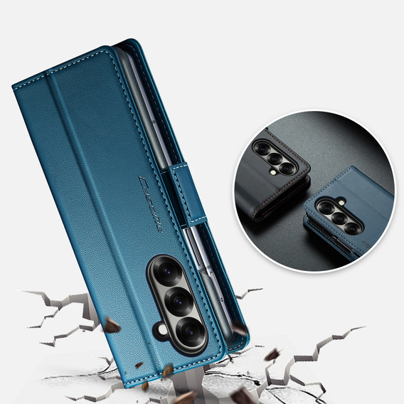 CASEME Litchi Wallet flipové pouzdro pro Samsung Galaxy Z Fold7 5G