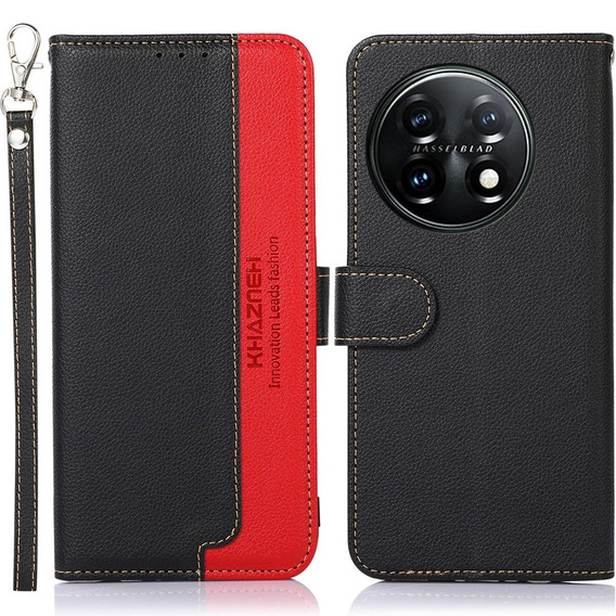 Klopové pouzdro pro OnePlus 11 5G, KHAZNEH RFID, Dual Color, černé