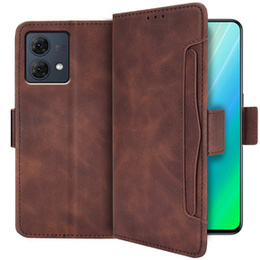 Klopové pouzdro pro Motorola Moto G84 5G, Card Slot, hnědé