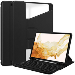Pouzdro s klávesnicí pro Samsung Galaxy Tab S9+, Rotary 360° Leather, černé