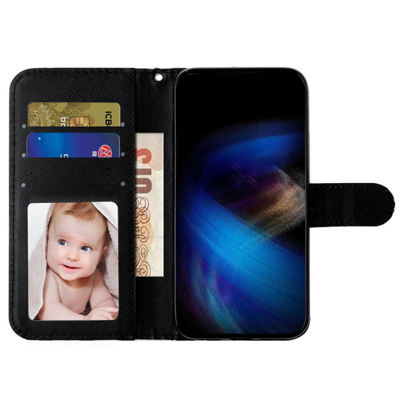 Klopové pouzdro pro Samsung Galaxy A35 5G, Wallet, Leopard