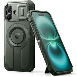 Pancéřové pouzdro pro iPhone 16, Dexnor CamProtect MagSafe, zelené