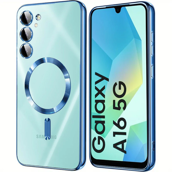 Pouzdro pro Samsung Galaxy A16, Electro MagSafe, modré + sklo na displej