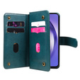 Pouzdro s klopou pro Samsung Galaxy A55 5G, 10 Card Slots Wallet, zelené