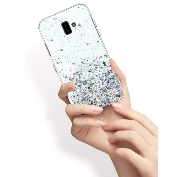 Pouzdro pro Samsung Galaxy J6 Plus, Glittery, průhledné