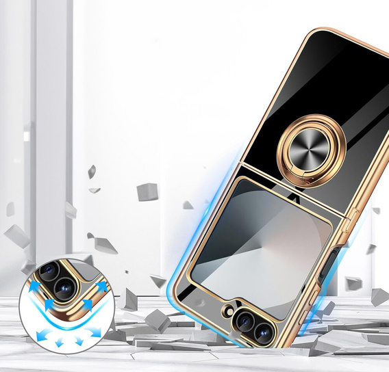 Pouzdro pro Samsung Galaxy Z Flip7 FE / Z Flip6, Electro Ring, černé