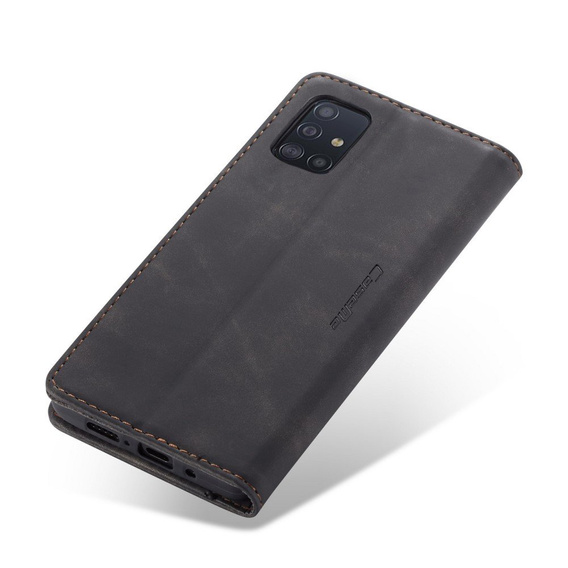 Pouzdro CASEME pro Samsung Galaxy A71, Leather Wallet Case, černé