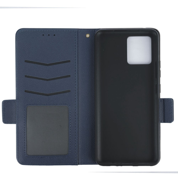 Klopové pouzdro pro Motorola Moto G72, Wallet Thin Magnet, námořnicky modré
