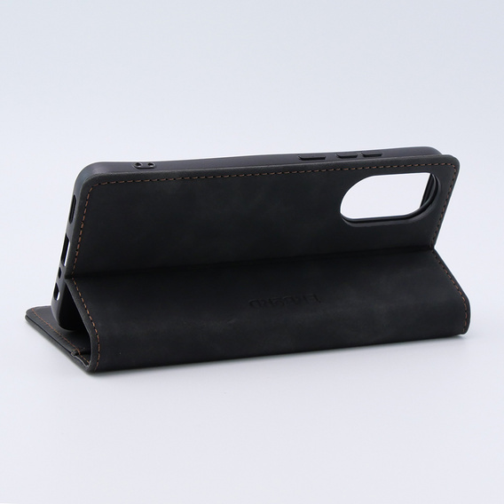Pouzdro pro Oppo A78 4G, ERBORD Vintage peněženka s klopou, černé