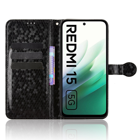 Klopové pouzdro pro Xiaomi Redmi 15 5G / 4G, Wallet Rhombus, černé