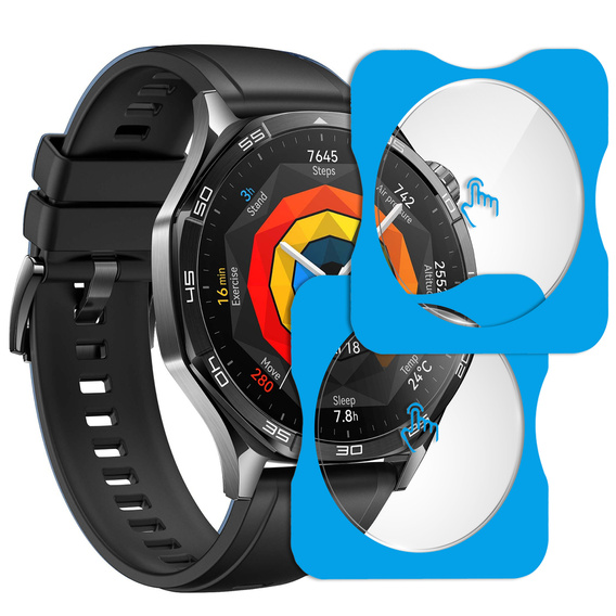 2x Tvrzené sklo ERBORD pro Huawei Watch GT 5 46mm, s montážním rámečkem