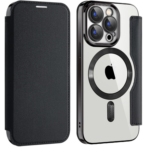 Klopové pouzdro pro iPhone 15 Pro, RFID Wallet MagSafe CamShield, černé