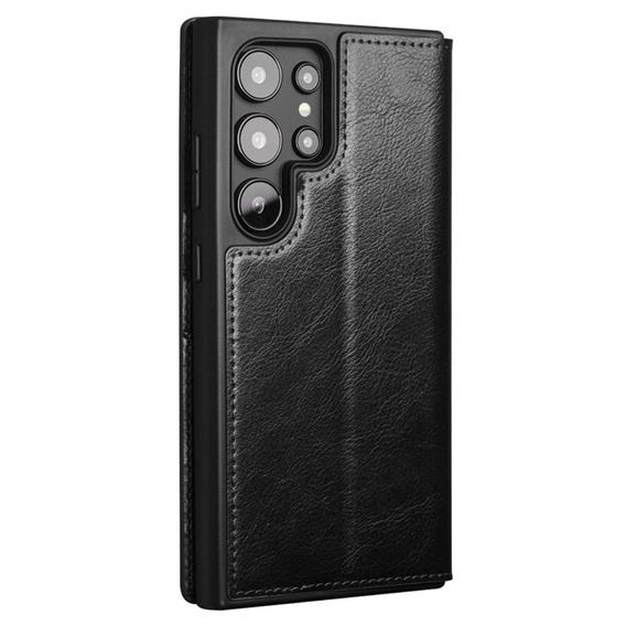 QIALINO Kožené peněženkové pouzdro s klopou pro Samsung Galaxy S24 Ultra