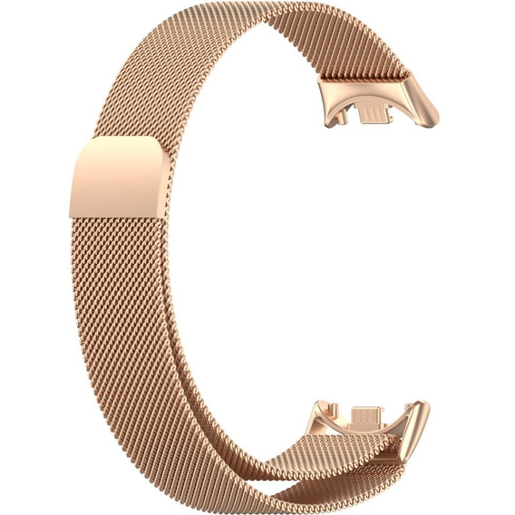 Milánský náramek s pouzdrem pro Xiaomi Smart Band 10 / 9 / 8, růžové zlato