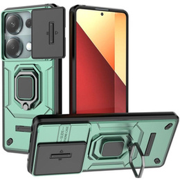 Pouzdro pro Xiaomi Redmi Note 13 Pro 4G / Xiaomi Redmi Note 14S / Xiaomi Poco M6 Pro 4G, KickStand Camera Lens, zelené