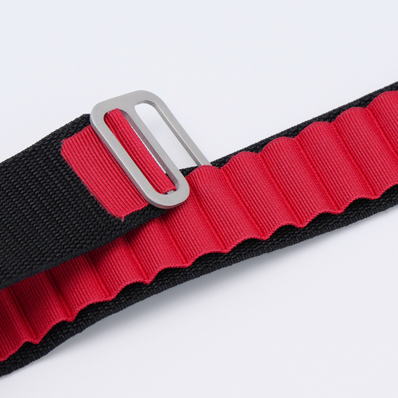 Nylonový řemínek pro Apple Watch 1/2/3/4/5/6/7/8/SE/ULTRA 42/44/45/49 mm, černý / červený