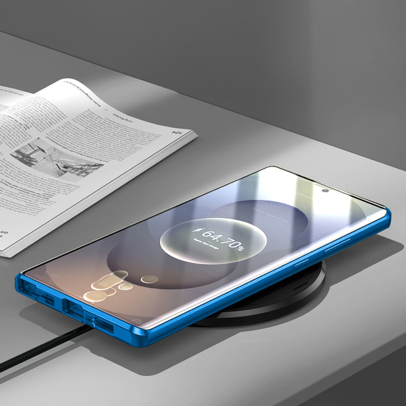 Pouzdro pro Samsung Galaxy S25 Ultra, Magnetic Dual Glass, modré
