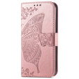 Klopové pouzdro pro Honor Magic 6 Lite 5G, Butterfly, růžové rose gold