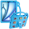 Dětské pouzdro pro Apple iPad Air 11" 6 gen. 2024, Cute Patterns, se stojánkem, modré