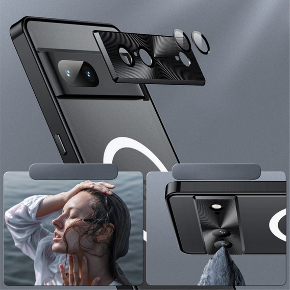 Ochranné pouzdro na fotoaparát pro Google Pixel 8, CamShield MagSafe, transparentní / černé