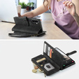 Pouzdro CASEME pro Samsung Galaxy A56 5G, Leather Wallet Cash and Card Slots, s poutkem, černé