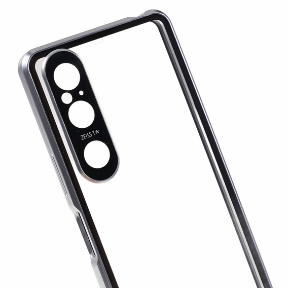 Pouzdro pro Sony Xperia 1 V, Magnetic Dual Glass, stříbrné