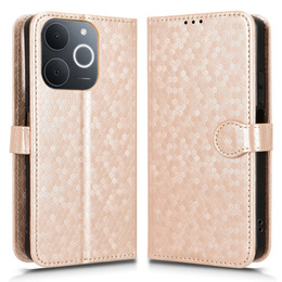 Flipové pouzdro pro Realme Note 70T 4G, Wallet Rhombus, zlaté