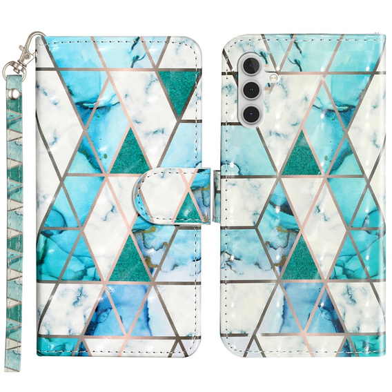 Klopové pouzdro pro Samsung Galaxy A35 5G, Wallet, Marble zelené
