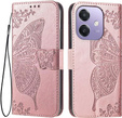 Klopové pouzdro pro Oppo A40 / Oppo A40m, Butterfly, růžové rose gold