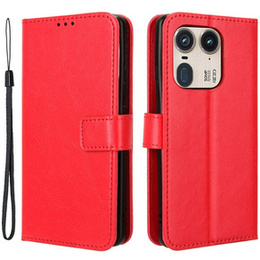 Klopové pouzdro pro Motorola Edge 50 Ultra, Crazy Horse Wallet, červené