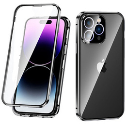 Pouzdro pro iPhone 14 Pro, Magnetic Dual Glass, černé