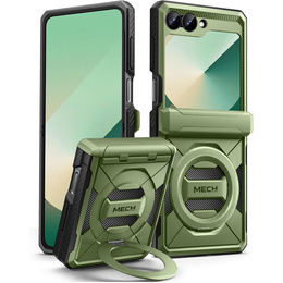 Pouzdro Tongate MECH s MagSafe pro Samsung Galaxy Z Flip7 FE / Z Flip6, zelené