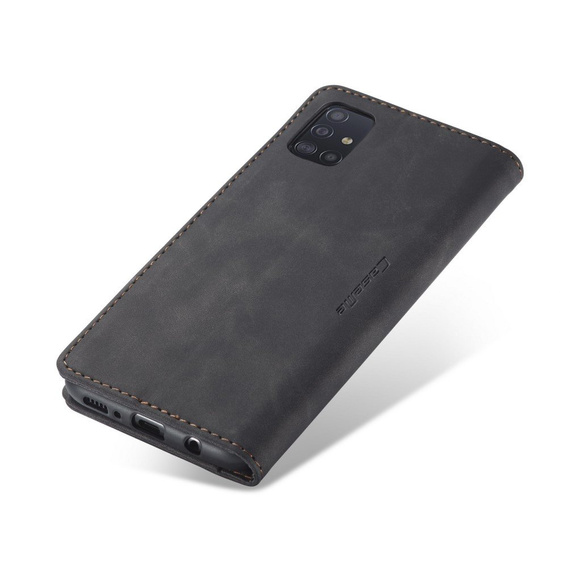 Pouzdro CASEME pro Samsung Galaxy A51, Leather Wallet Case, černé