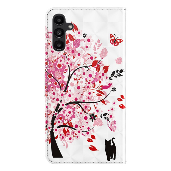 Klopové pouzdro pro Samsung Galaxy A14 4G/5G, Wallet, tree, bílé