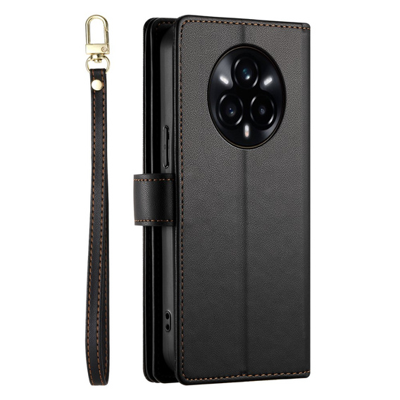 Klopové pouzdro pro Realme 14 Pro 5G, Wallet Zipper Pocket, černé